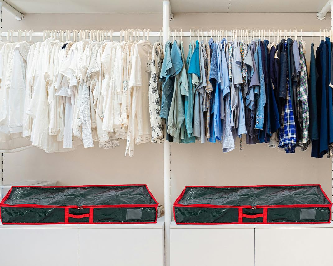 Premium Geschenkpapier-Organizer mit Innentasche -, Weihnachtsdekorations-Organizer, 600D reißfeste Aufbewahrung für Geschenkpapier, Schleifen Bänder Etiketten Zubehör - Grün