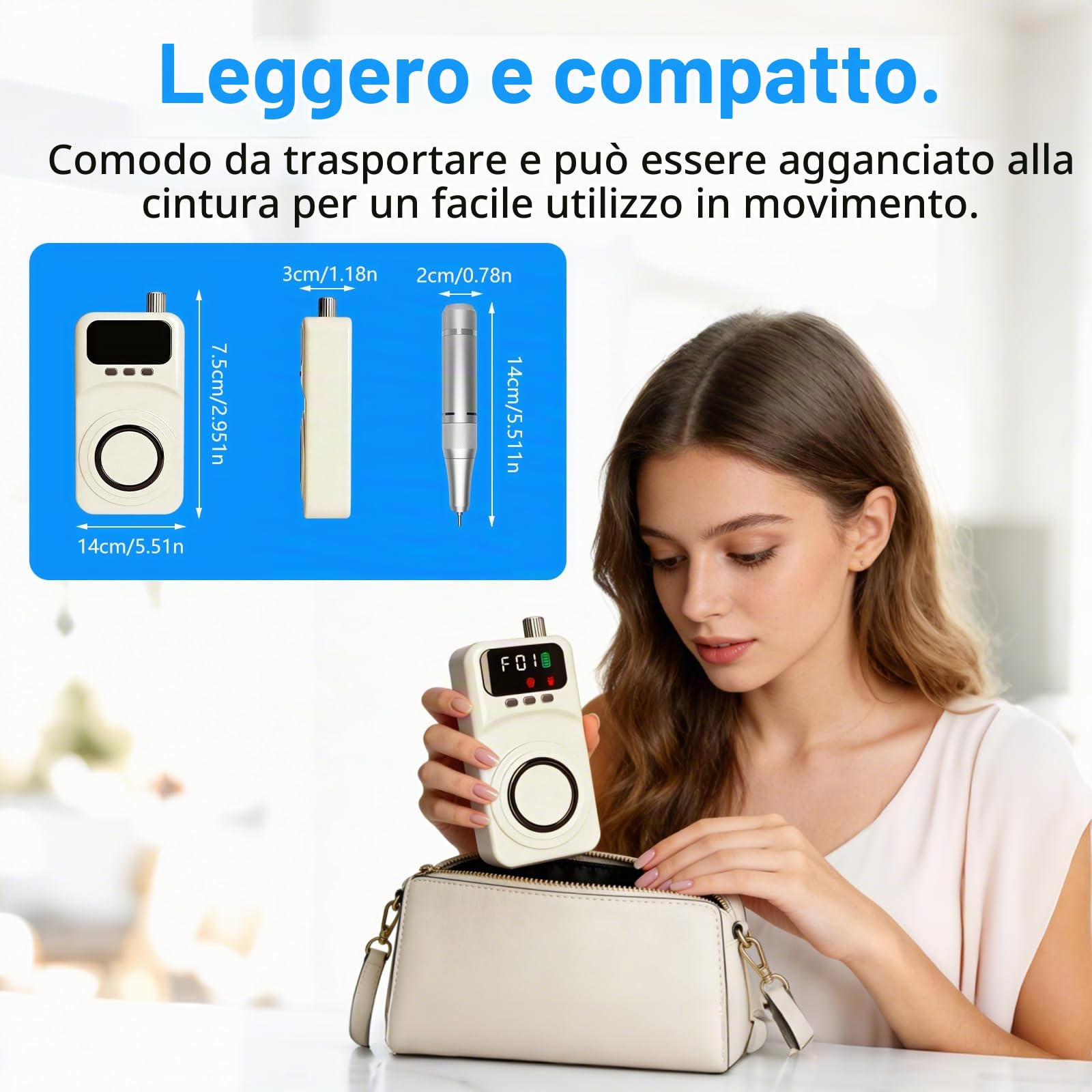Fresa per Unghie Professionale, 12 in 1 Lima Elettrica per Unghie, Manicure e Pedicure Elettrico, 40000 RPM, Velocità Regolabile, Lima Per Unghie Elettrica per Casa e Salone