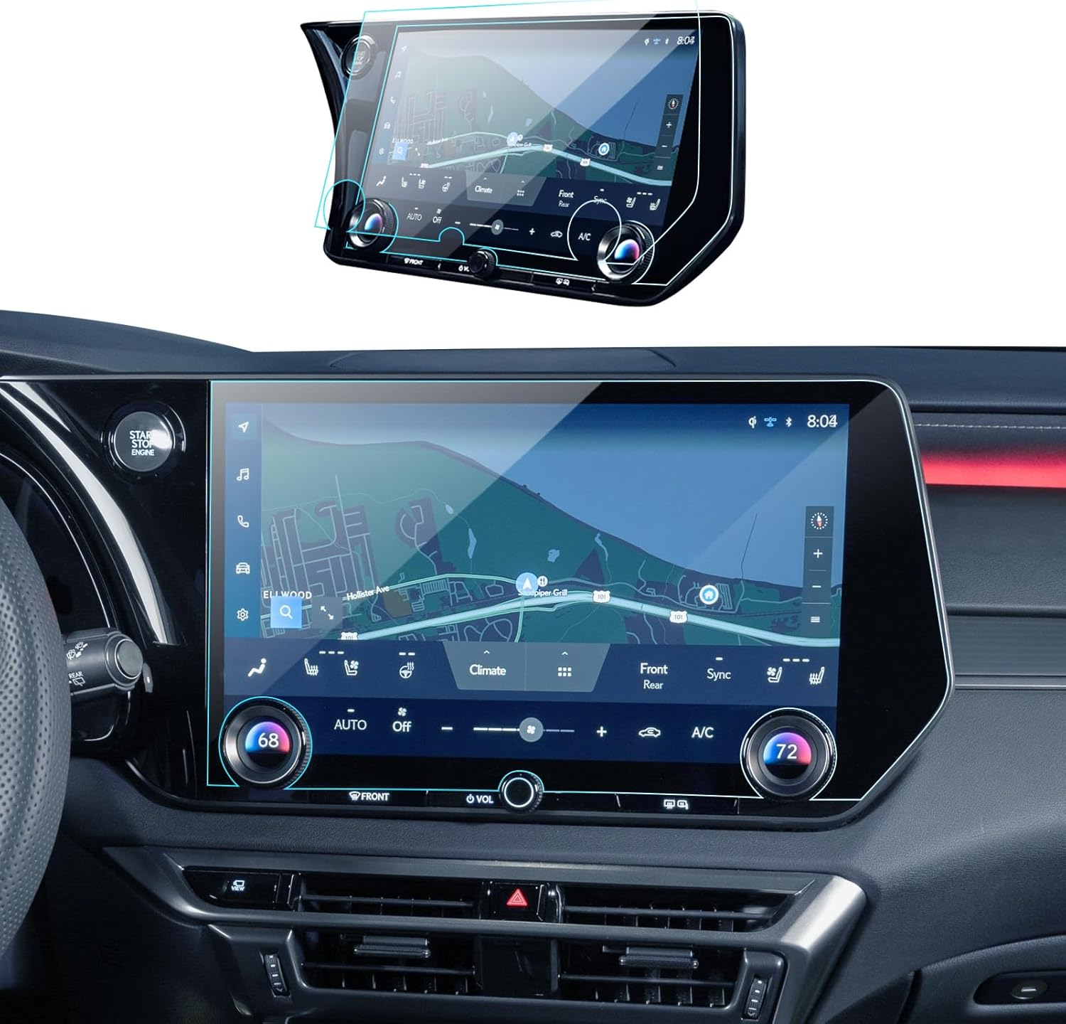 2PCS RX&TX 350 Screen Protector for 2023 2024 2025 Lexus RX350& TX350 Accessories Nano GPS Navigation Touchscreen Protector for RX 350/350h/500h& 2024 2025 TX 350/500h HD Clear 14" 2pcs for 14'' RX Screen