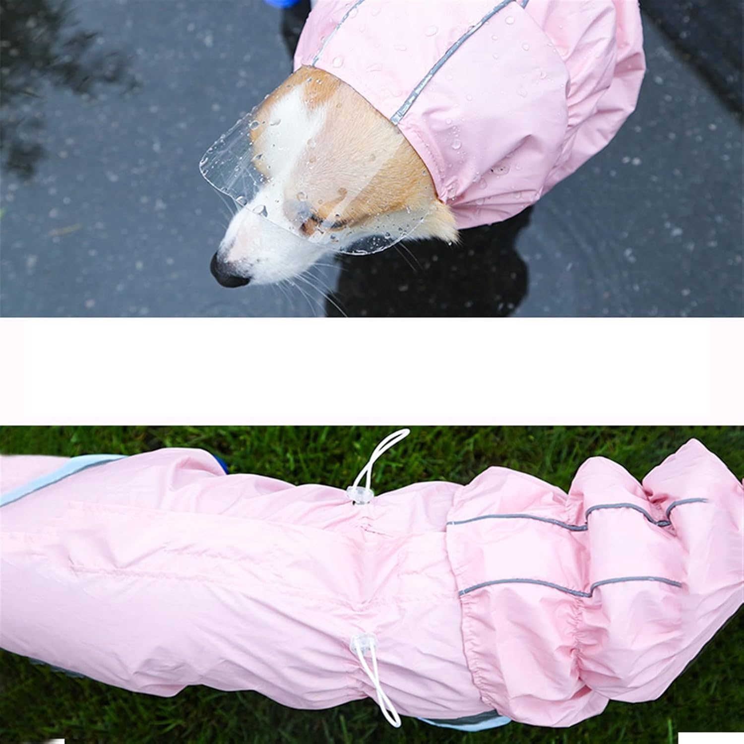 Dog Raincoats Pet Cat Dog Raincoat Hooded Clothes Waterproof Rain Jumpsuit for Big Medium Small Dogs Golden Outdoor Clothes (Size : Small)