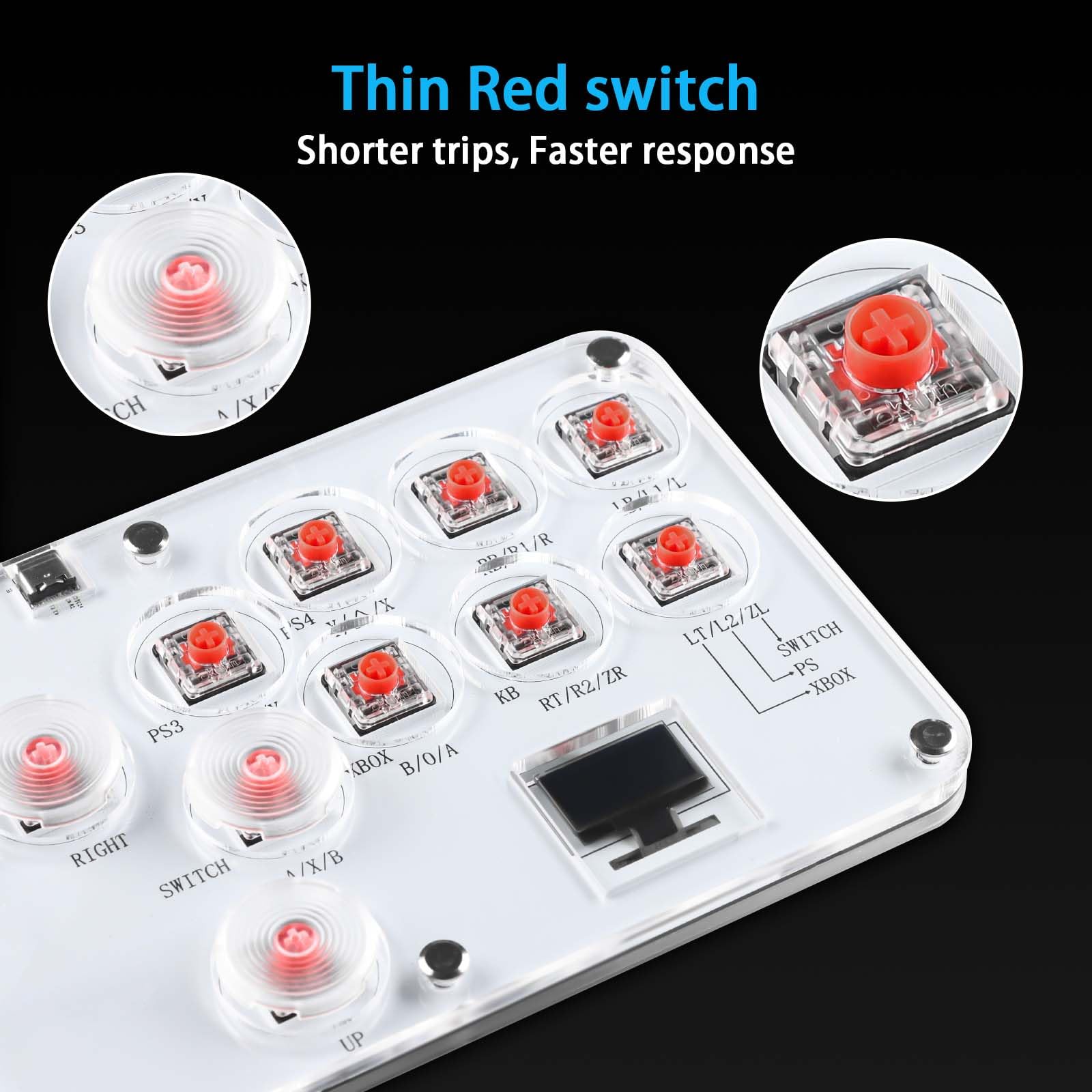 Genérico Arcade Stick Juego Arcade Balancín de Lucha Teclado para XInput para Switch para PS5 para PS3 para PS4 para Steam