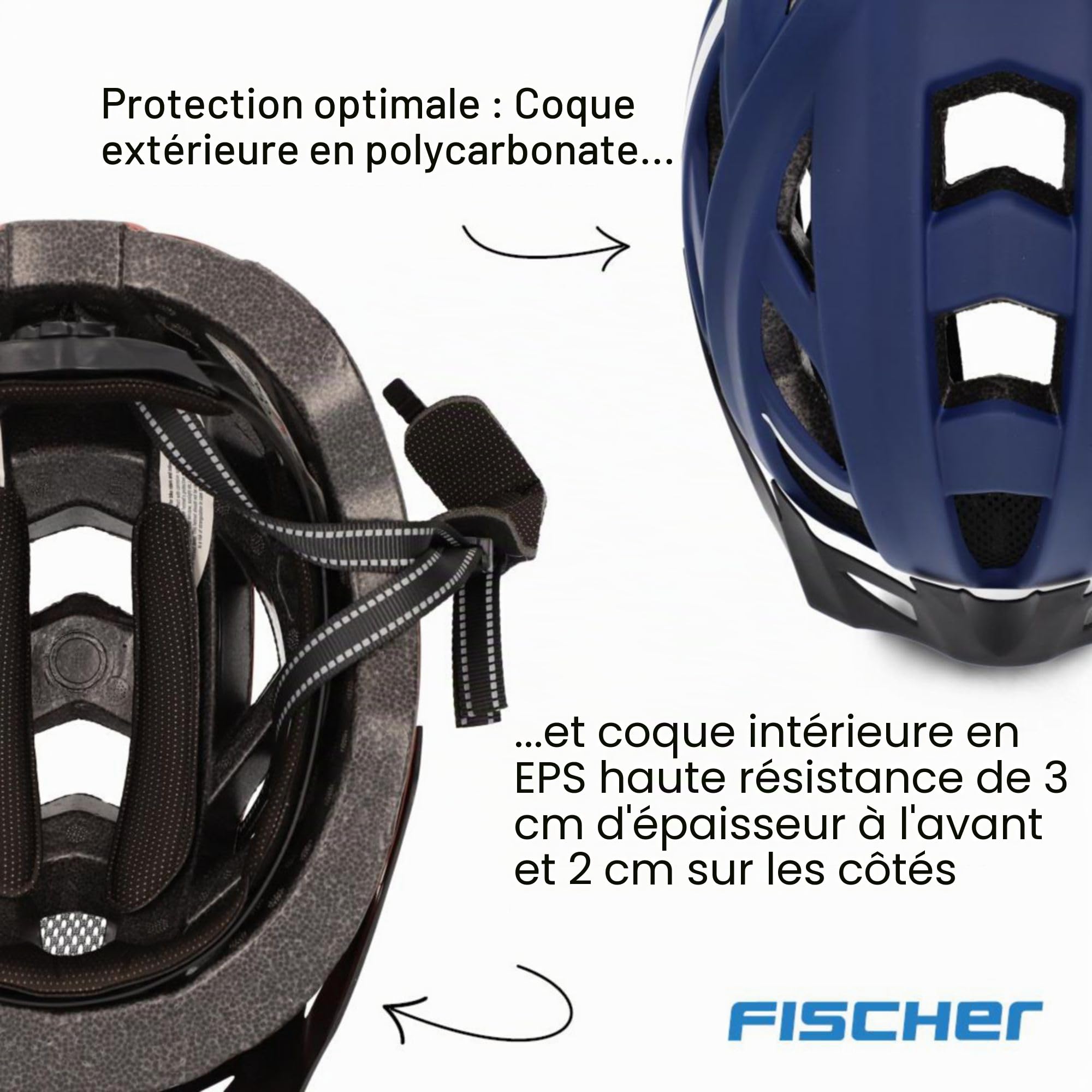 FISCHER Casque de vélo Urban Plus avec éclairage arrière LED intégré pour Homme et Femme