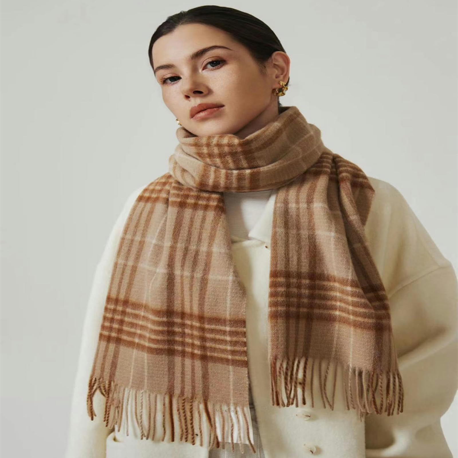 Sciarpa Donna Lana Sciarpa Femminile Autunno E Scialle Invernale Signore per Tutta La Partita Calda E Lunghe al Collo da Uomo Sciarpa Donna Regalo 180 * 30 Cm-Natale