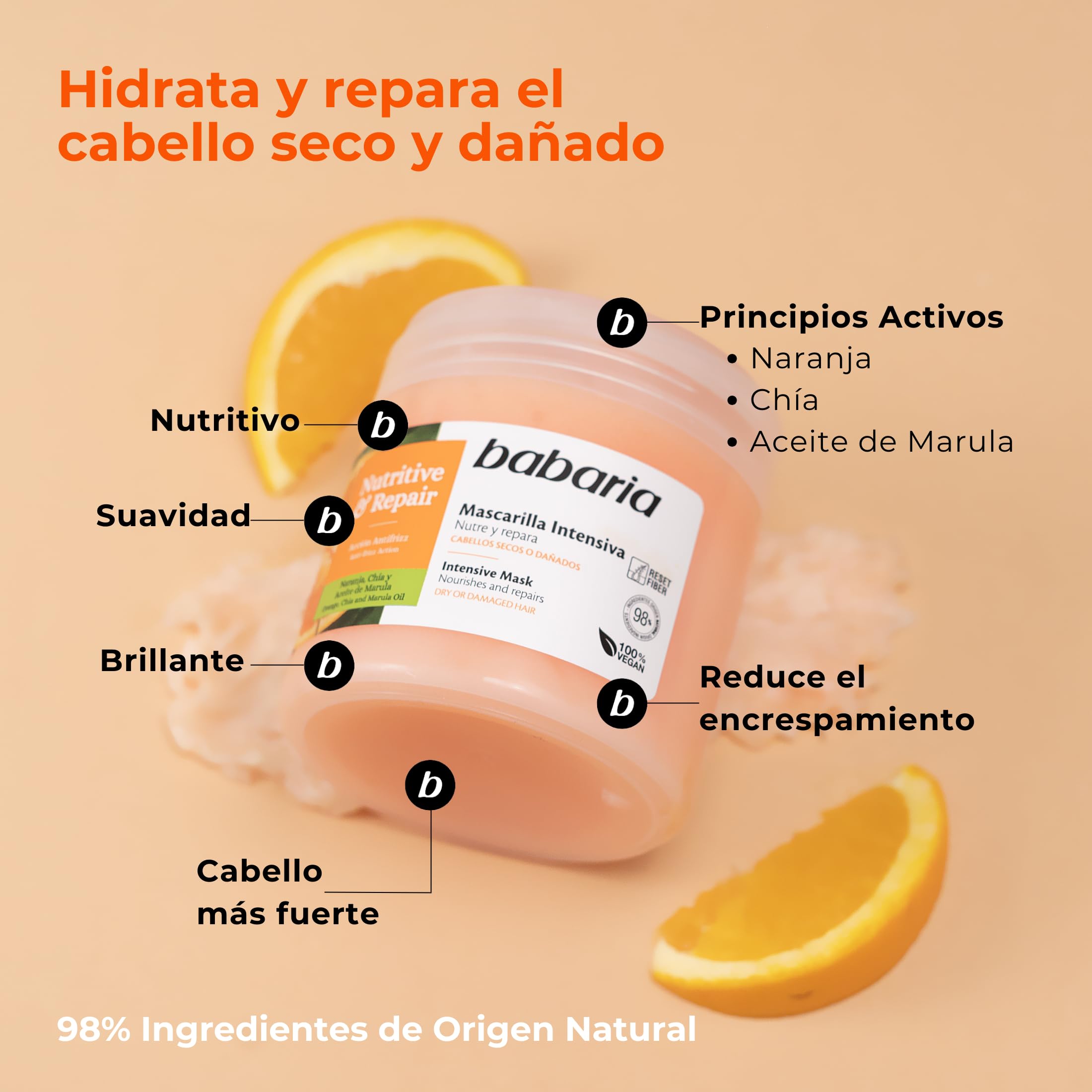 Babaria Mascarilla Intensiva para Pelo, 400ml