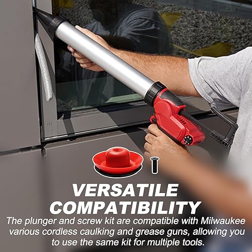 Miniatura 3 de Kit de émbolo y tornillo de cubo de salchicha de 20 onzas 44-70-0375 para pistola de calafateo y engrase inalámbrica Milwaukee 2441-20, 2641-21CT,
