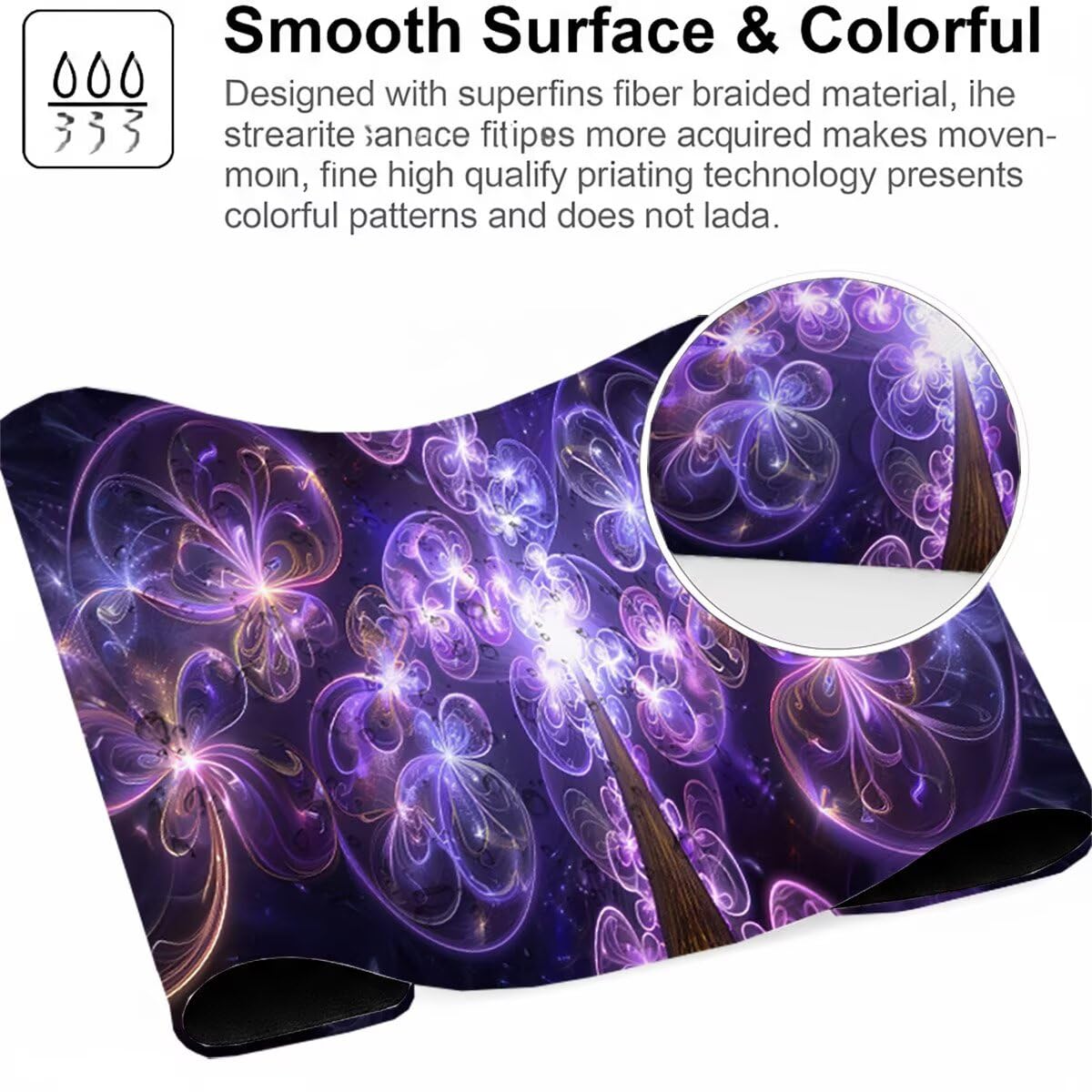 Tappetino per Mouse Gaming XXL 1200x600x3mm– Ufficio Mousepad Grande – Migliora la Velocità e la Precisione Tenuta Stabile Sottomano per Ufficio e Casa Accessori Scrivania Astratto PjY16715 N-U