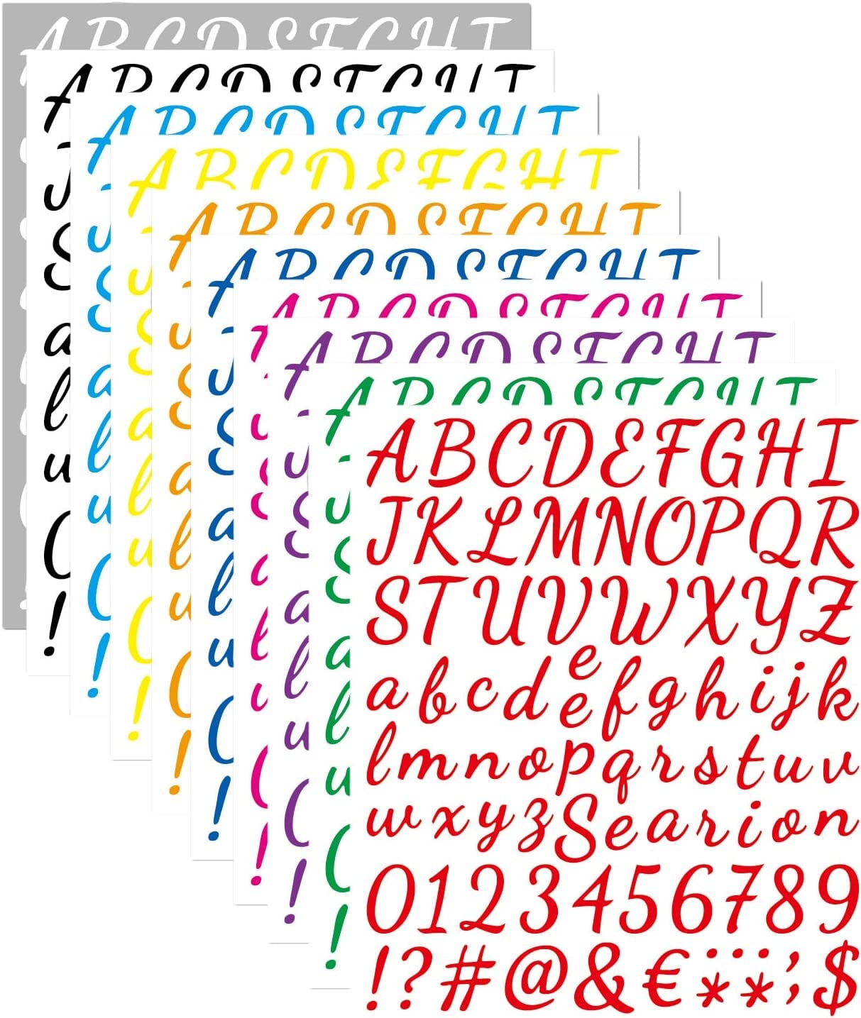 SYOSI Letter Stickers 760 Alphabet Stickers,1 inch Vinyl Self-Adhesive Sticker Letters, Black Alphabets ABC Stickers and DIY Mailbox House Numbers, for Scrapbooking Stickers, 10 Sheets