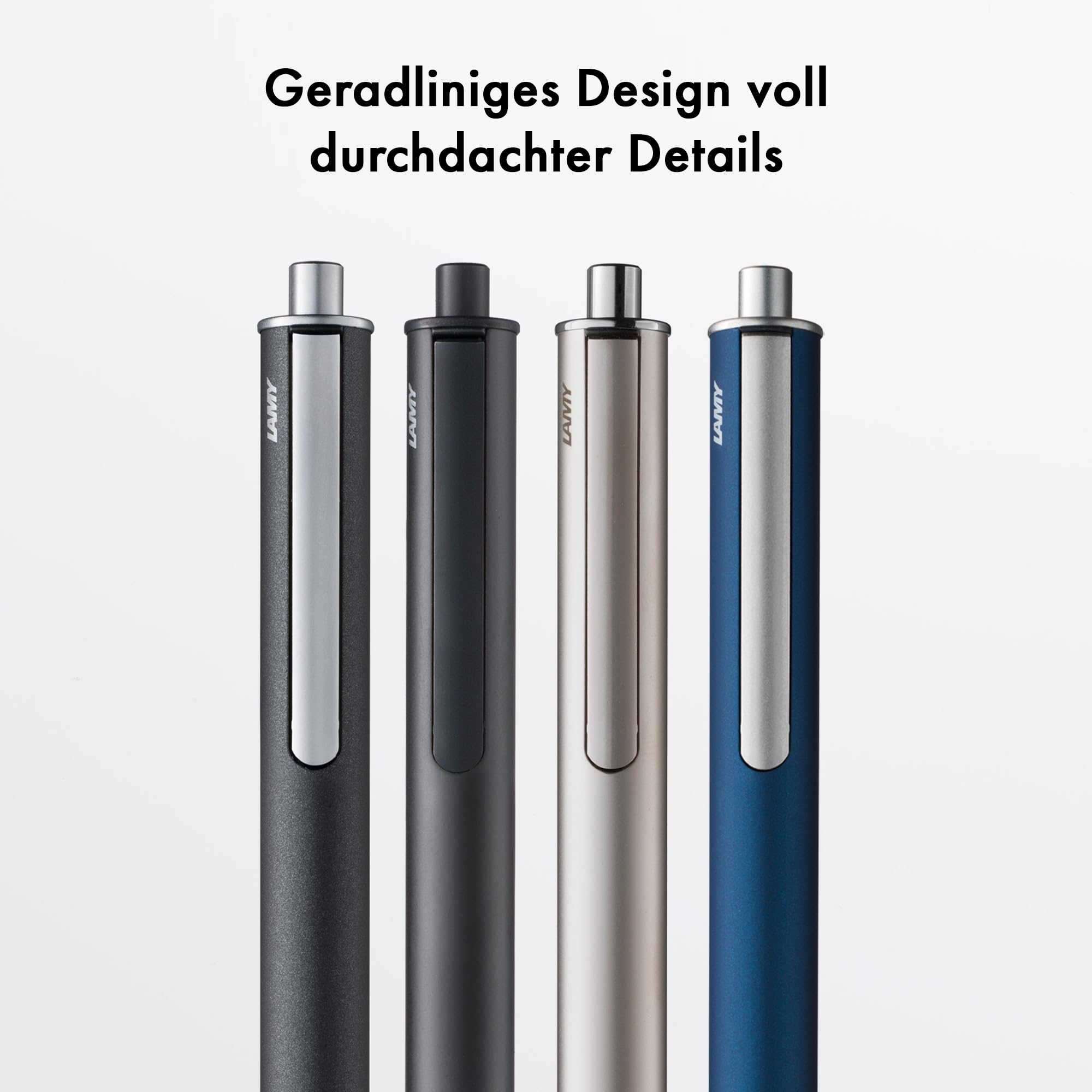 Lamy swift black Tintenroller – schlichter Tintenroller mit flüssigem Schreibgefühl – robustes Gehäuse aus Edelstahl & in Strichbreite B – mit Tintenrollermine M 66 in blau