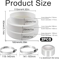 QGGTQG Szellőzőcsatorna Csökkentő 120-150-160mm ABS Légcsatorna Adapter 2db Bilincs 2