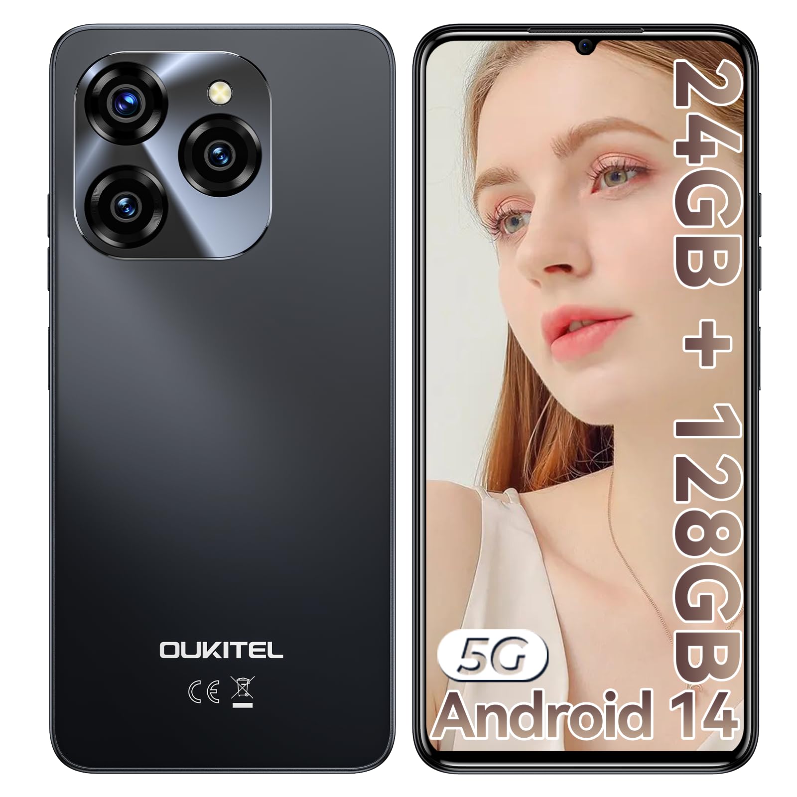 OUKITEL C50 Mobile phones 5g - Android 14 phone 24GB+128GB (1TB OUKITEL C50 Mobile phones 5g - Android 14 phone 24GB+128GB (1TB