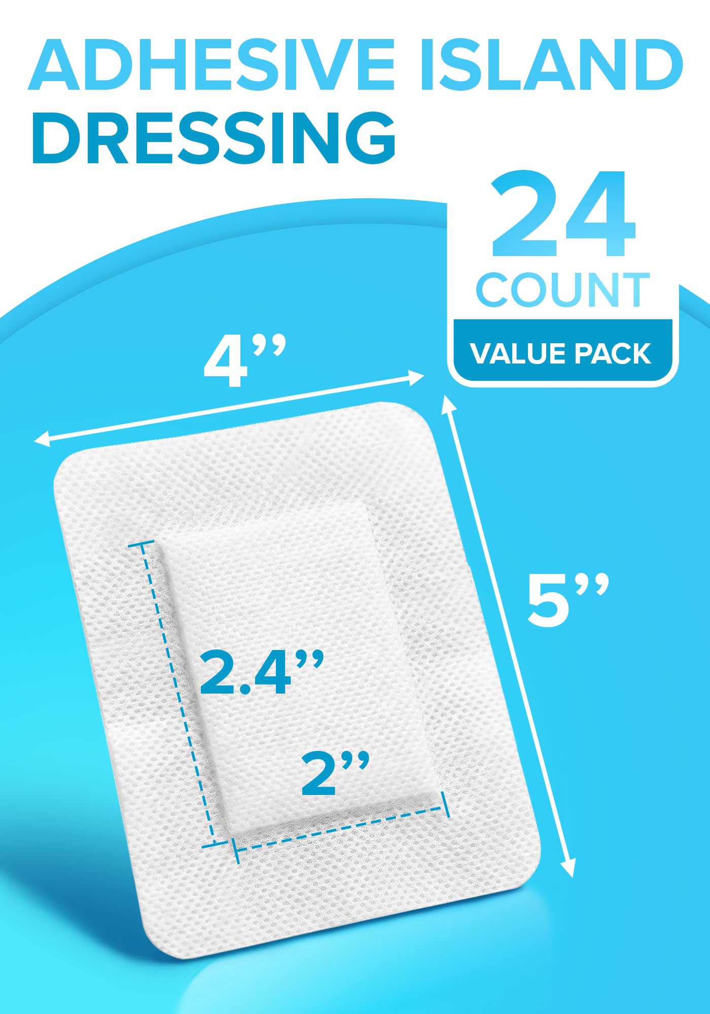 Island Dressing 4x5, 24pcs, Wound Care & Dressings, Large Bandage FSA&HSA — Amazon image 2