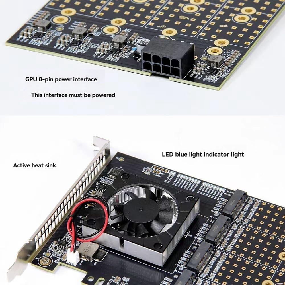 Amazon | Eeskvrebuz PCIe 3.0からM. 2 NVME 8-Disk拡張カード、PLX