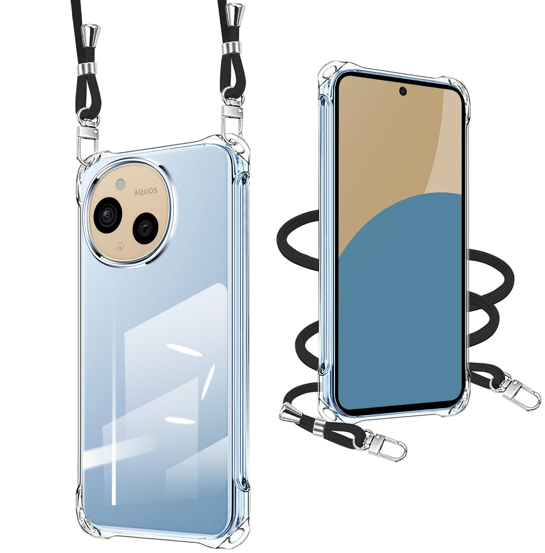 Amazon.co.jp: AQUOS Sense9 ケース クリア ショルダー カバー