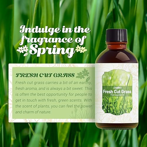 Miniatura 2 de SALUBRITO Aceite esencial de hierba recién cortada, 4 onzas líquidas (4.1 fl oz), aceite aromático de primavera para difusor, ideal para piel,