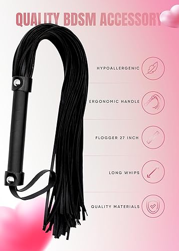 Miniatura 5 de Látigo sexual, BDSM Flogger y juego de cultivos para adultos, juego de dormitorio, látigo BDSM, juguetes sexys, paleta de nalgadas