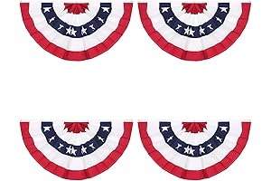 American Pleated Fan Flag, 3 X 1.5 Ft - Set of 4