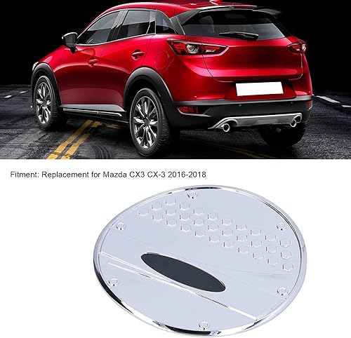 Miniatura 2 de Aramox Tapa de combustible, tapa de gasolina, llenado de combustible de gas, cubierta de ajuste de gas para puerta, decoración cromada para Mazda