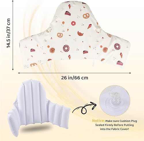 Miniatura 9 de High Chair Cushion with Cover Pad for IKEA Antilop Babies Toddlers Inflatable & Reversible Built-in Inflatable Cushion