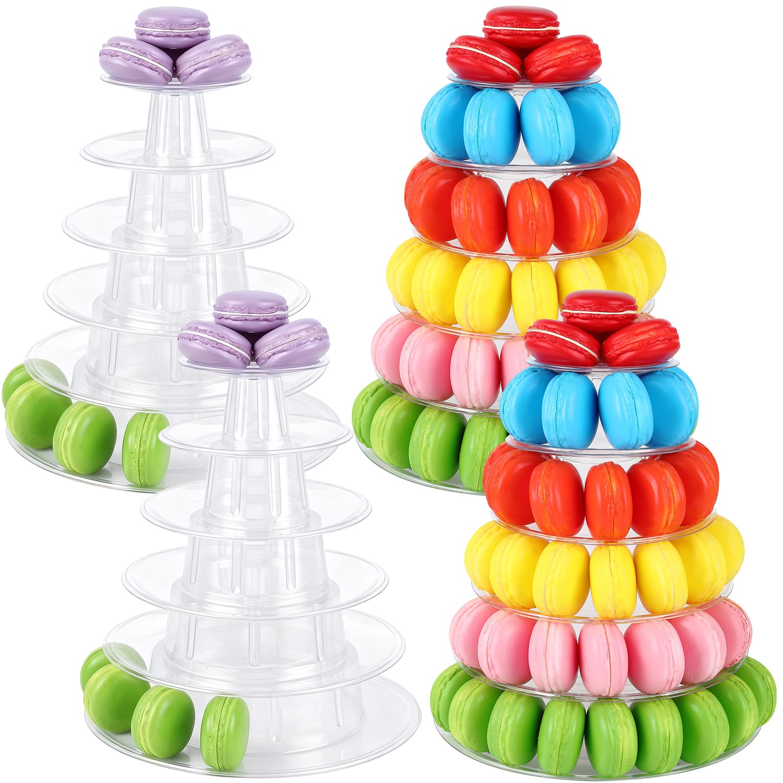 Juexica 4 Pcs 6 Tiers Macaron Tower Stand Cupcake Display Rack