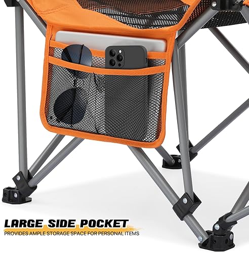 Miniatura 8 de MoNiBloom Silla de campamento reclinable plegable portátil con reposapiés para adultos, al aire libre, playa, senderismo, pesca, sala reclinable,