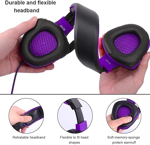 Miniatura 4 de Anivia AH28plus - Auriculares para computadora con cable y micrófono, estéreo para juegos, con aislamiento de ruido, con control de volumen, sonido