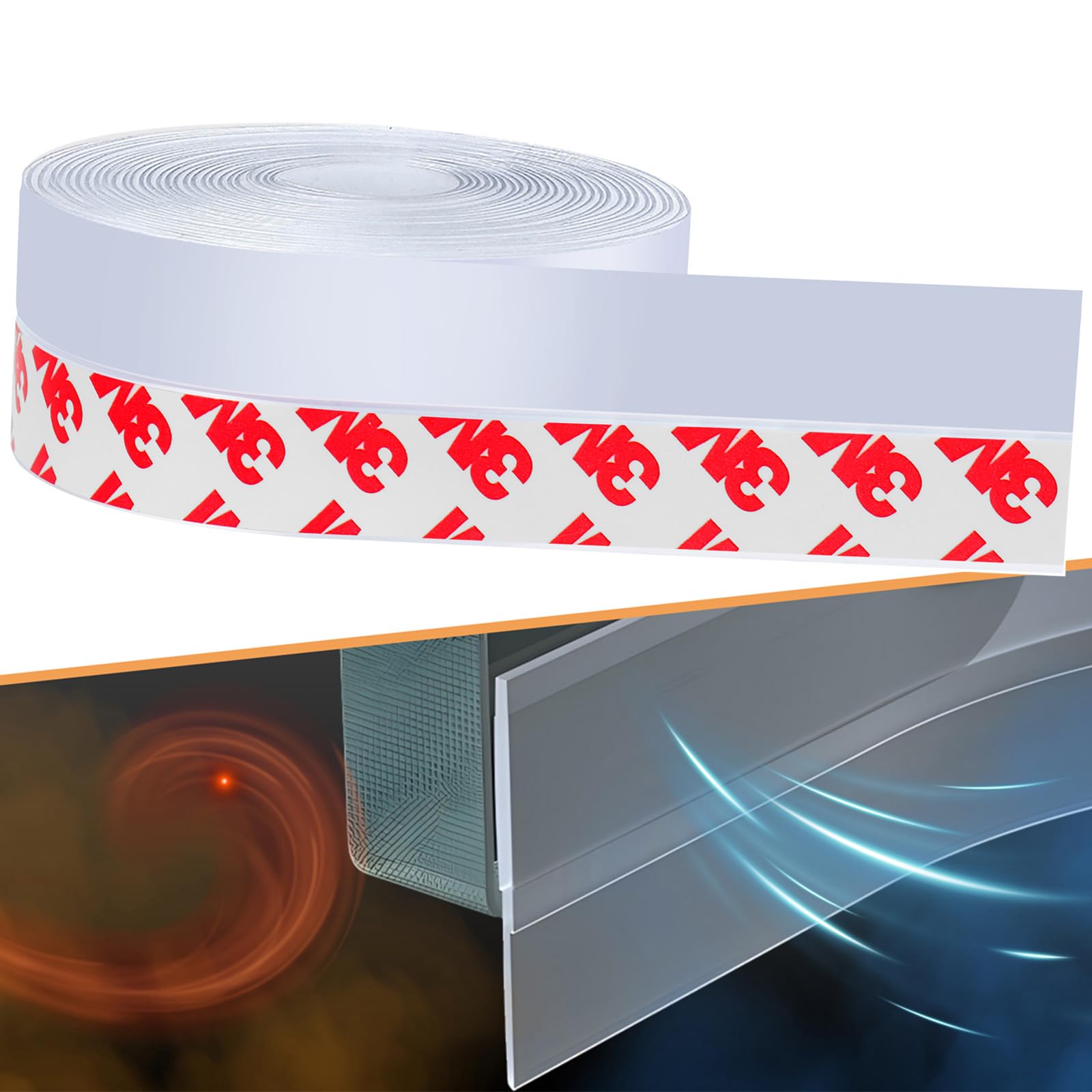 Draught Excluder Tape for Windows – Weather Stripping Door Seal Strip, Flexible Silicone, Strong Adhesive, Seals Medium Gaps for Winter Cold Draft Protection and Energy Efficiency — image 1