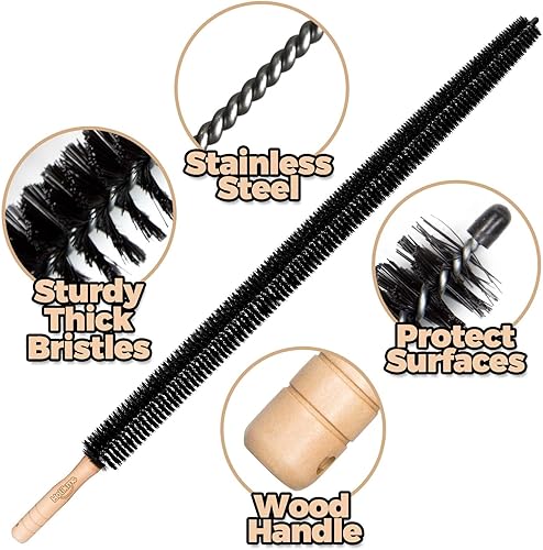 Miniatura 6 de Holikme Kit de limpiador de ventilación para secadora, paquete de 2  Suministros de limpieza para el hogar, cepillo de bobina larga y flexible para