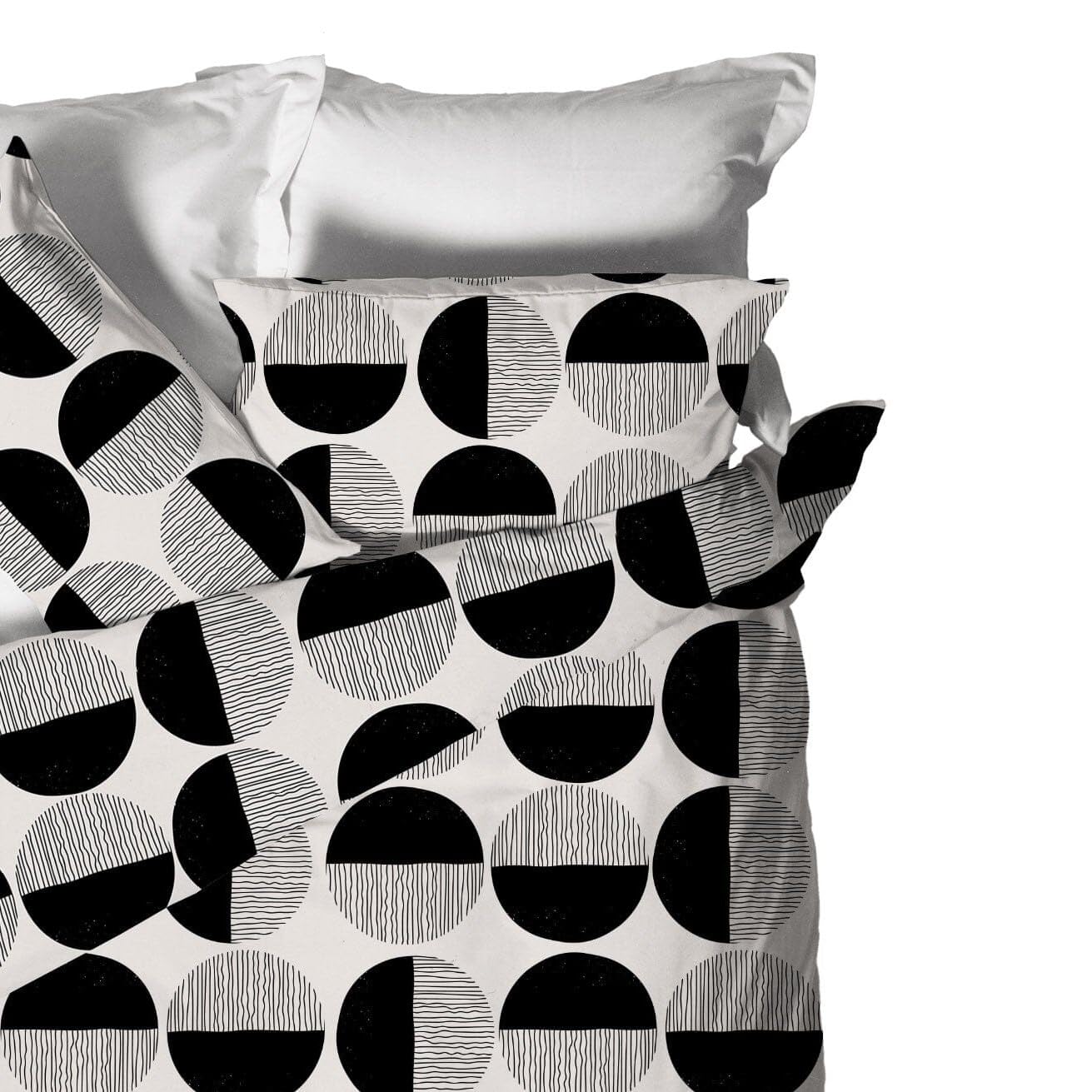 Mahome Set Copripiumino Matrimoniale Moderno 100% Cotone Morbido - Parure Sacco Piumino 250x240 + 2 Federe 52x82 (Bohl Black)