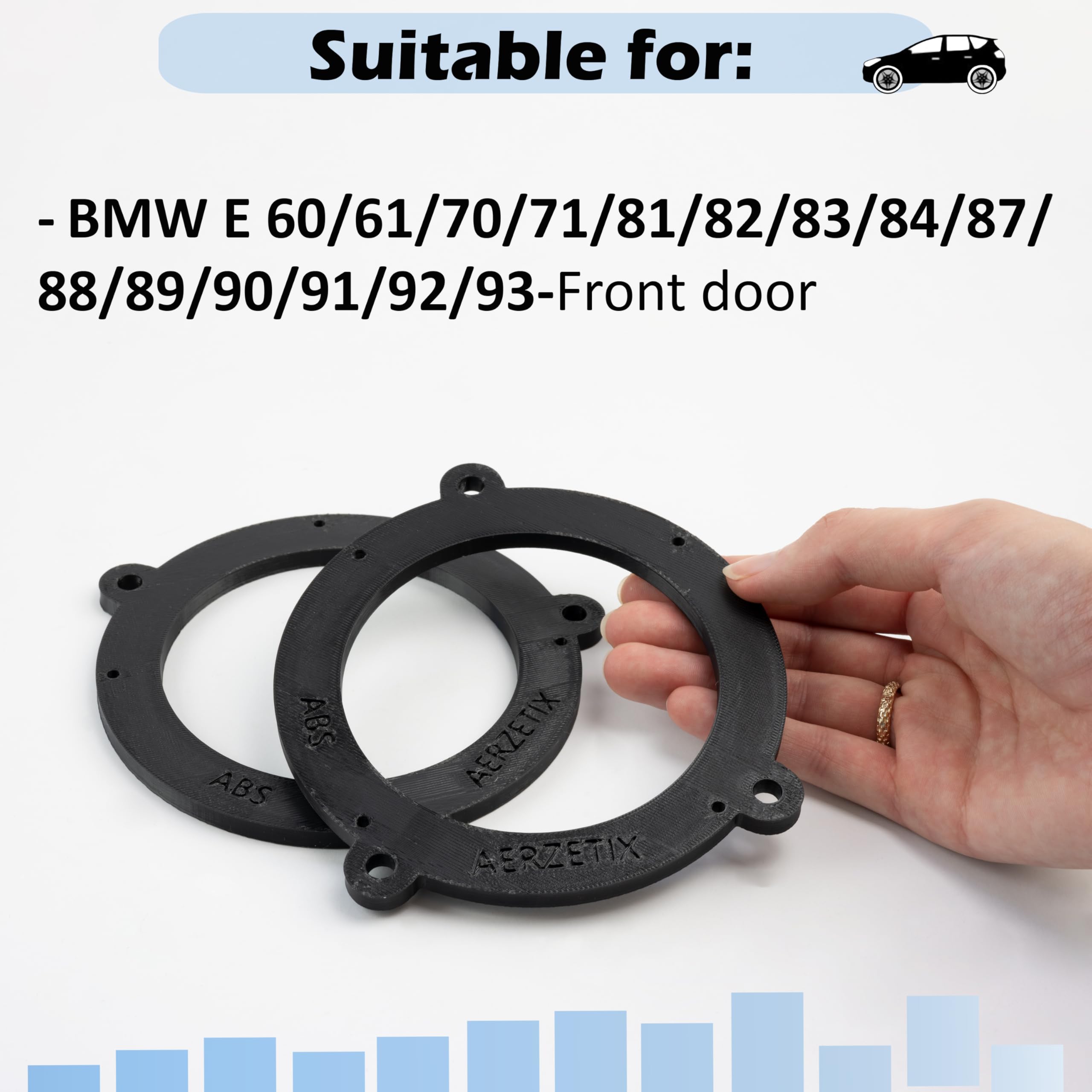 Adaptateur haut parleurs 165 mm pour BMW/Nissan/Opel/Renault > portes