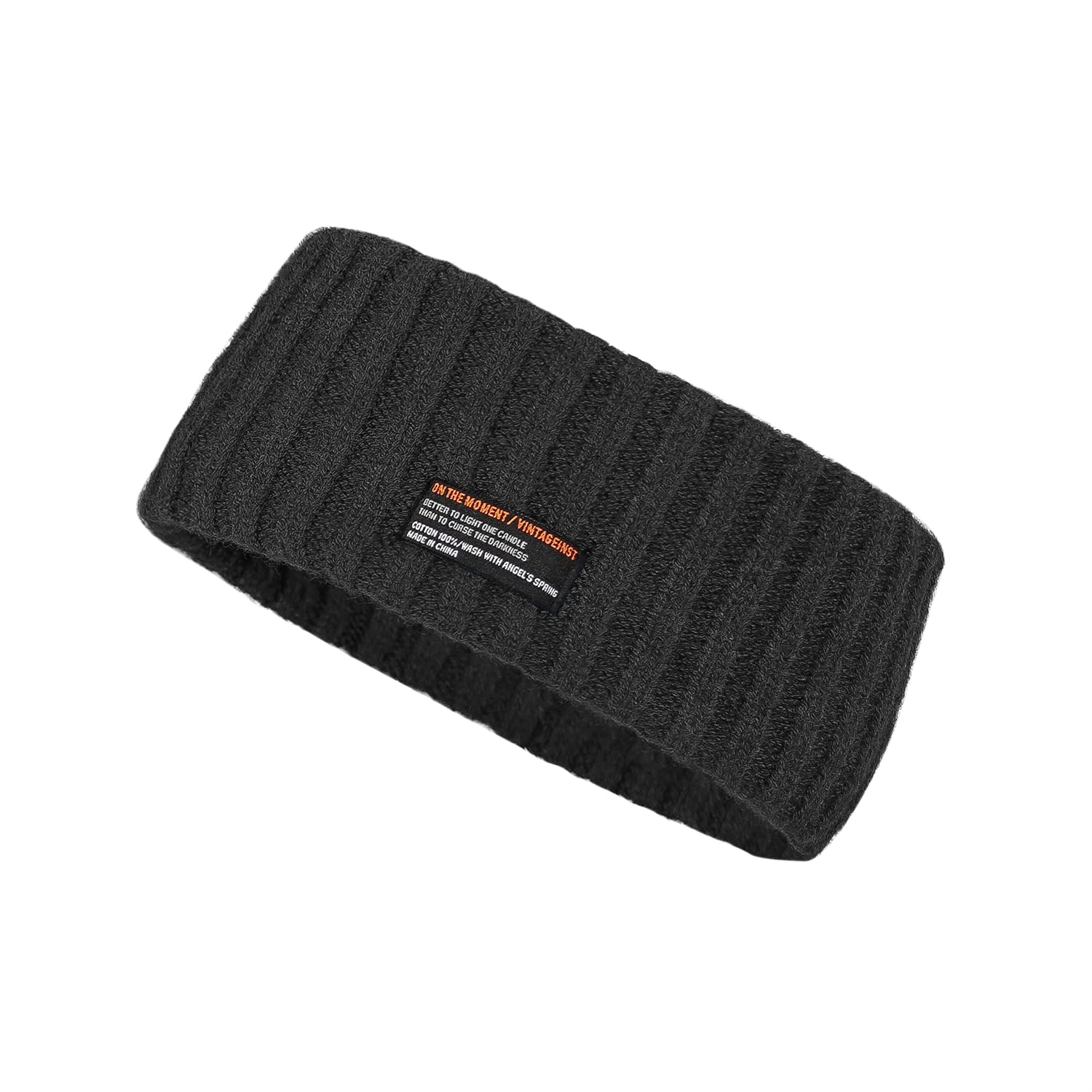 Croogo Black Headband Winter Headband Knit Hairband Winter Head Band Ear Warmer Hair Wraps Hair Scrunchies Scarves,BLACK