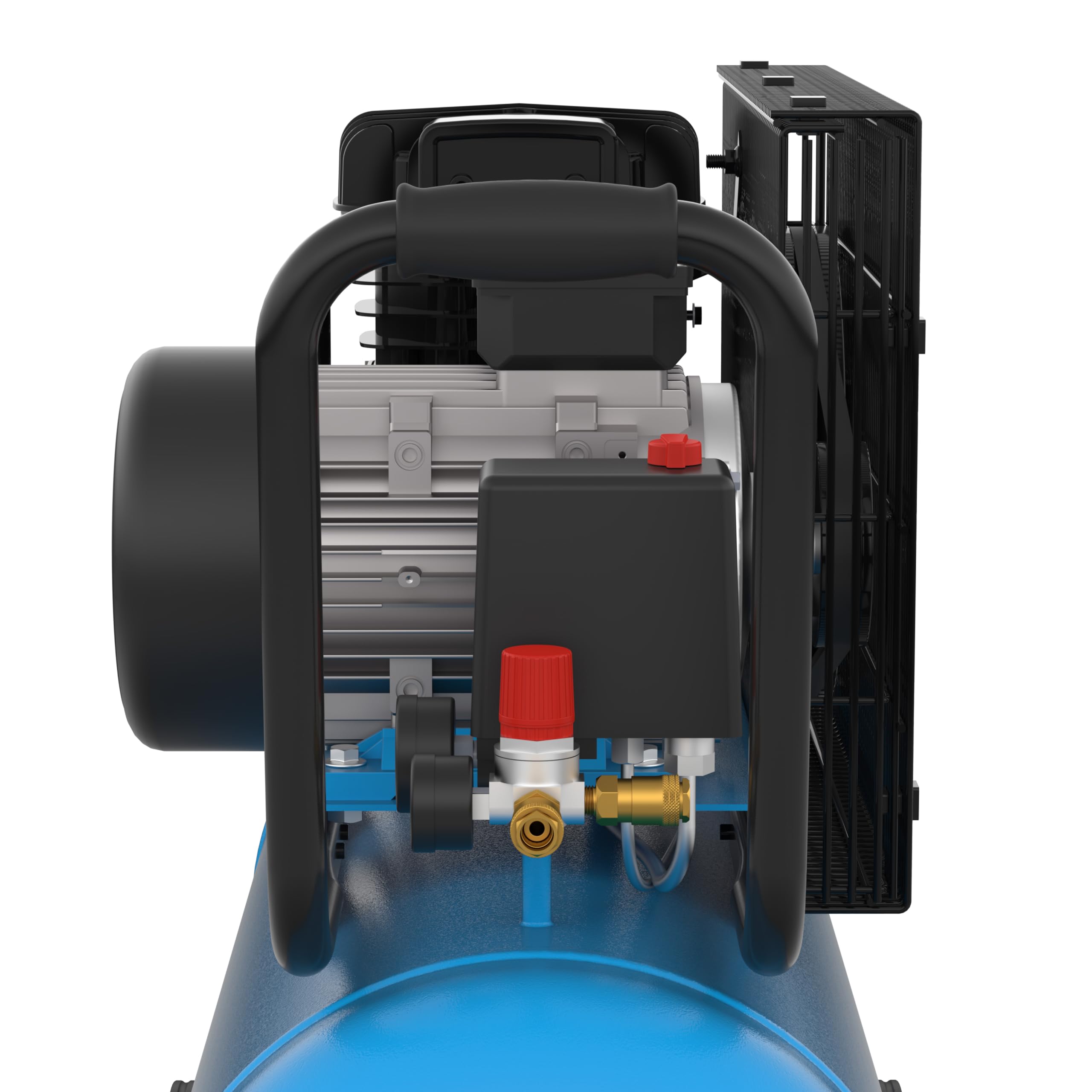 Güde Kompressor 580/10/100 H/ 400V (3000 W, 100 l Kessel, ölgeschmiertes 2-Zylinder-Aggregat, Riemenantrieb, max. 10 bar, eff. Liefermenge 400 l/min, Druckminderer, 2 Manometer, 2 Druckluftkupplungen)