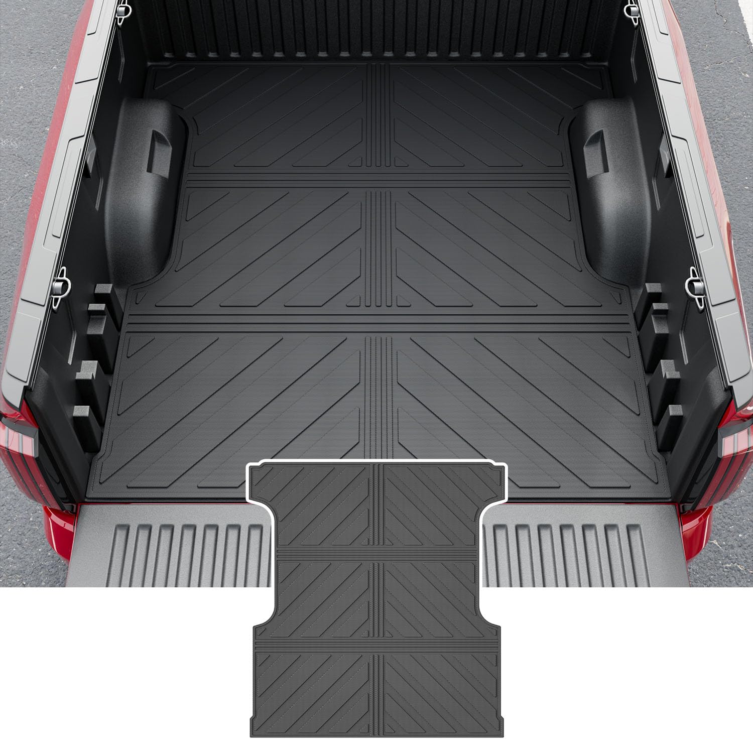 xipoqix Truck Mat Compatible with 2022-2026 Toyota Tundra TPE Material Bed Mat 5.5FT Short Bed TPE Material Cargo Mat Replacement for 2022-2026 Toyota