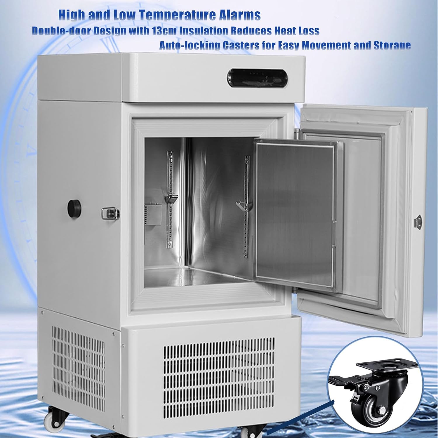 28L Ultra Low Temperature Freezer,-13/-40/-76/-123℉ Upright Laboratory Refrigerator,Low Temperature Lab Refrigerator for Laboratory Samples Storage,Flash Freezer with LED Digital Display (-25℃)