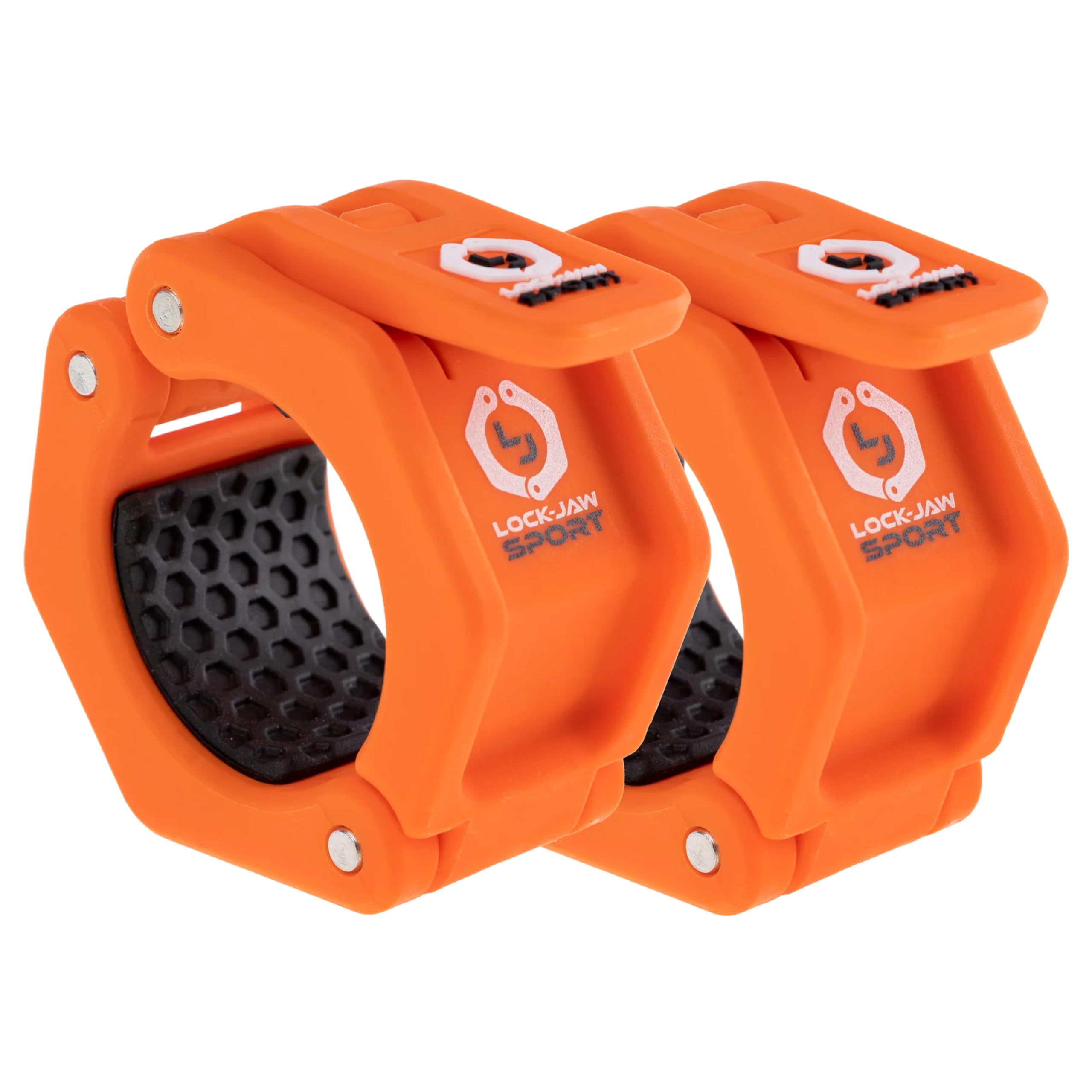 Lock-Jaw Sport Barbell Collars/Clamps, 2"/50mm Olympic Bars, Orange