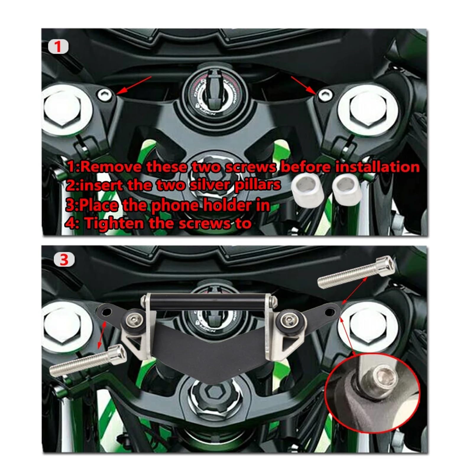 Motocyklowy uchwyt nawigacyjny GPS Do NINJA400 250 2018-2024 akcesoria motocyklowe uchwyt Do telefon GPS stojak nawigacja wspornik przedłużający Uchwyt na telefon