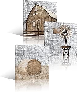 Amazon.com: Visual Art Decor Rustic Farmhouse Canvas Wall Art Barn ...