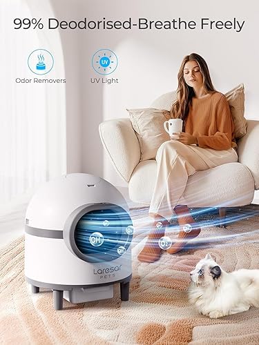 Miniatura 2 de Cajas de arena autolimpiantes sin cuchara para varios gatos, robot inteligente con aplicación, caja de arena automática para gatos autolimpiante,