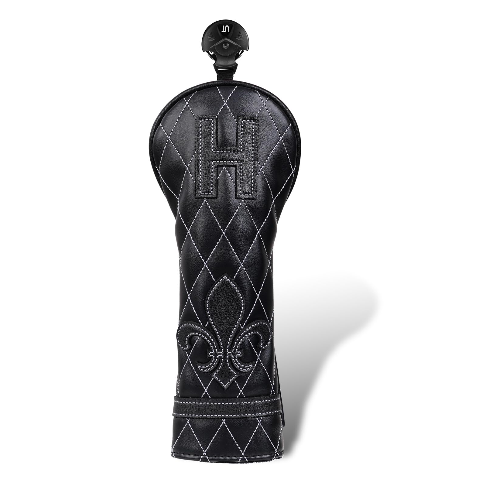 Fundas para cabeza de palo de golf de madera para conductor/Fairway/híbrido/hierro/1FH negro de piel sintética con patrón de iris