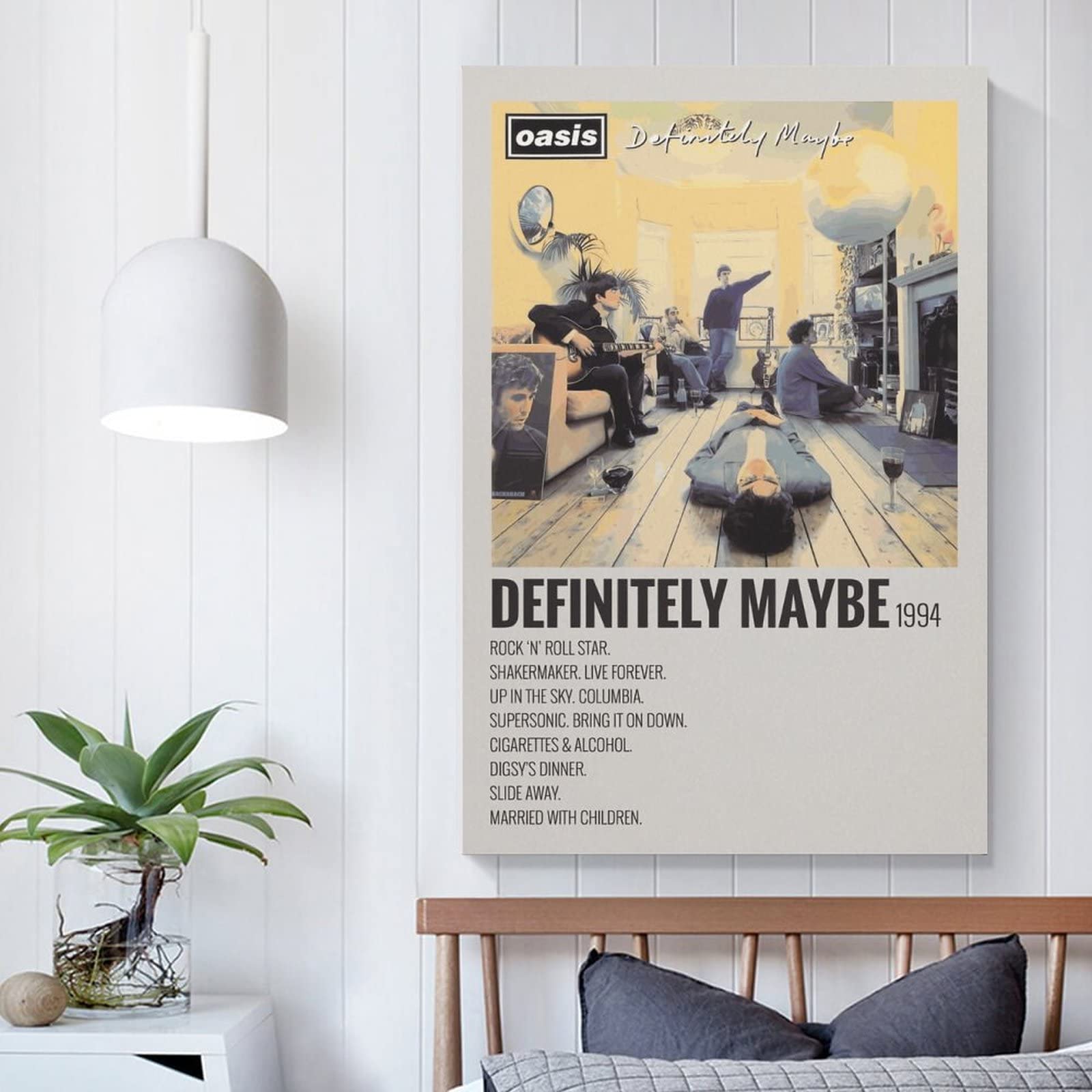 Aleakea Oasis Band Definitely Maybe Album Vintage Poster Canvas