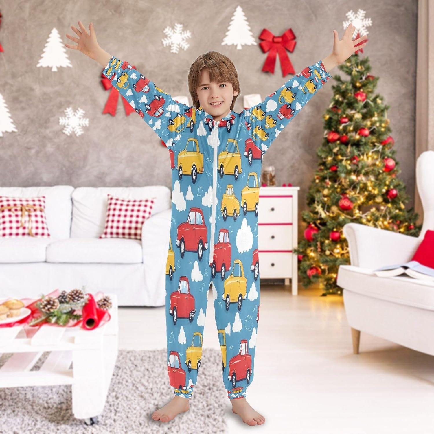 Taxi Pattern Onesie Pajamas Soft and Comfortable for Halloween Cosplay Costume/Homewear/Sleepwear