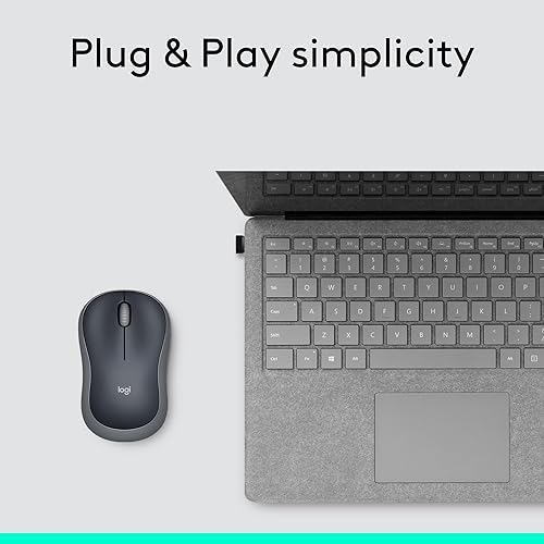 Miniatura 8 de Logitech Ratón inalámbrico M185, 2.4 GHz con mini receptor USB, duración de la batería de 12 meses, seguimiento óptico de 1000 DPI, Swift Gris,Negro