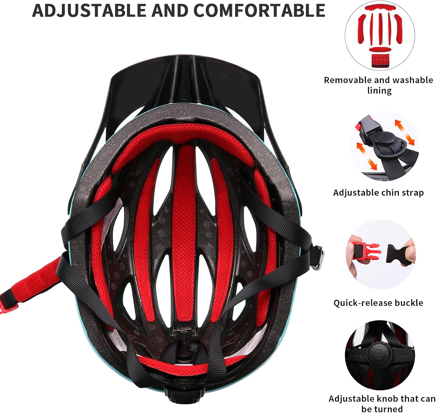 Bike Helmet with Visor for Women and Men – Lightweight Bicycle Helmet for Mountain Biking and City Riding