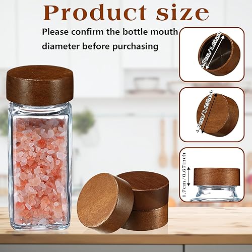 Miniatura 2 de FillTouch 28 tapas herméticas para tarros de especias de 4 y 8 onzas, tapas reutilizables para tarros de especias cuadrados de 4 y 8 onzas, tapas de