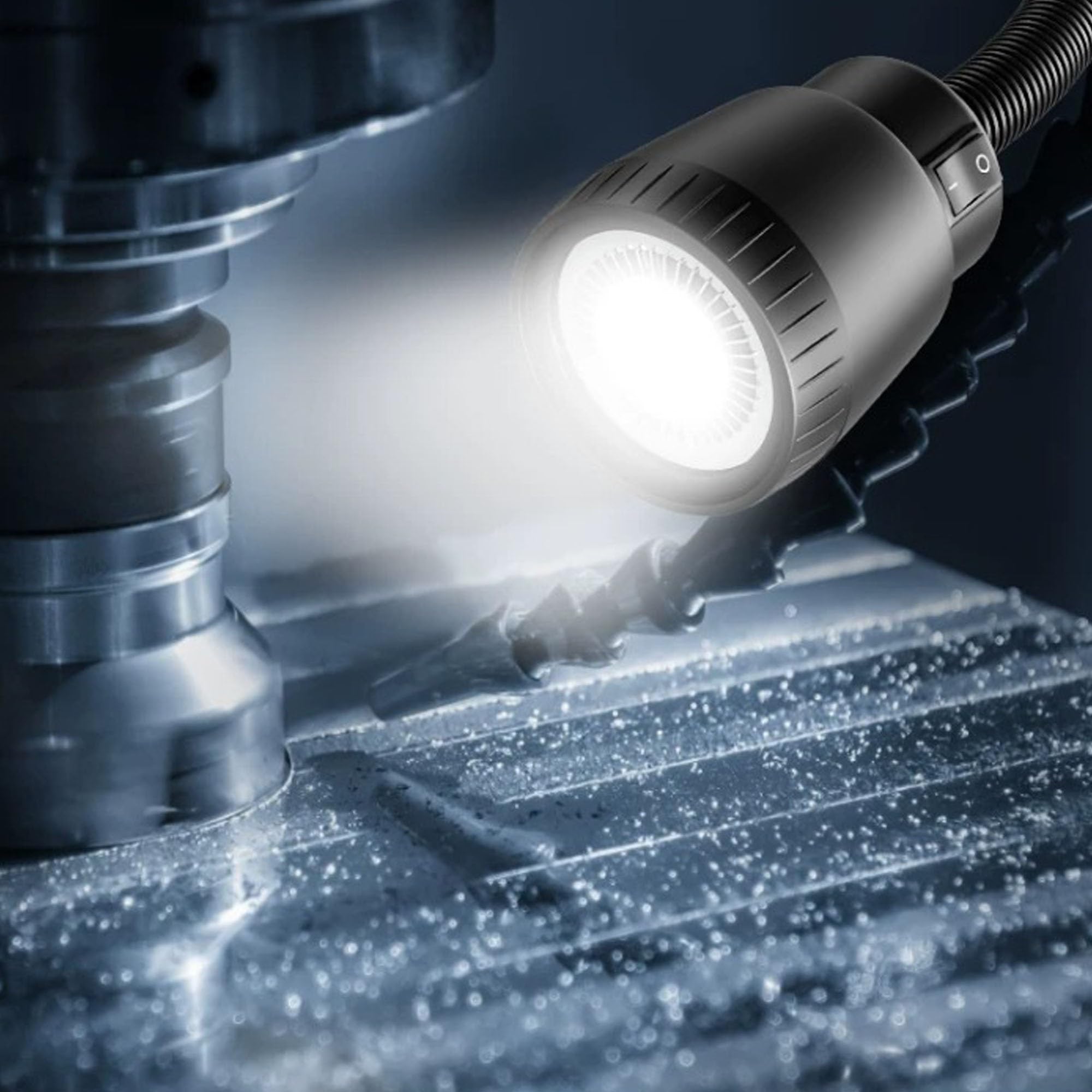 Reflektory Robocze LED Z Podstawą Magnetyczną, Wodoodporna, Regulowana w Zakresie 360° Lampa z Giętką Szyjką, Idealna do Obrabiarek I Stołów Tokarskich(3W,24-36V)