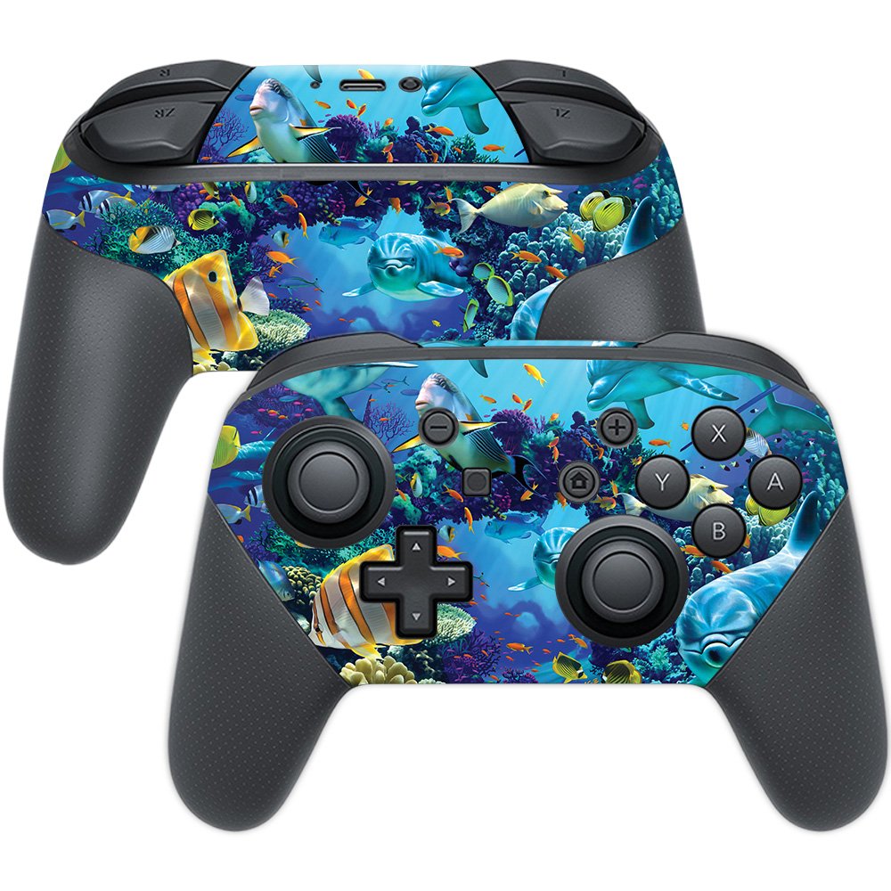 MightySkins Skin Compatible with Nintendo Switch Pro Controller - Ocean Friends | Protective, Durable, and Unique Vinyl Decal wrap Cover | Easy to Apply, Remove, and Change Styles | Made in The USA