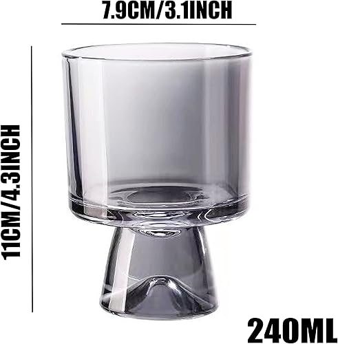 Miniatura 2 de WELTAZ Vasos de Martini de vidrio gris degradado paquete de 6 unidades 8 onzas vasos de cóctel para Martini vasos de Martini de cristal soplado a
