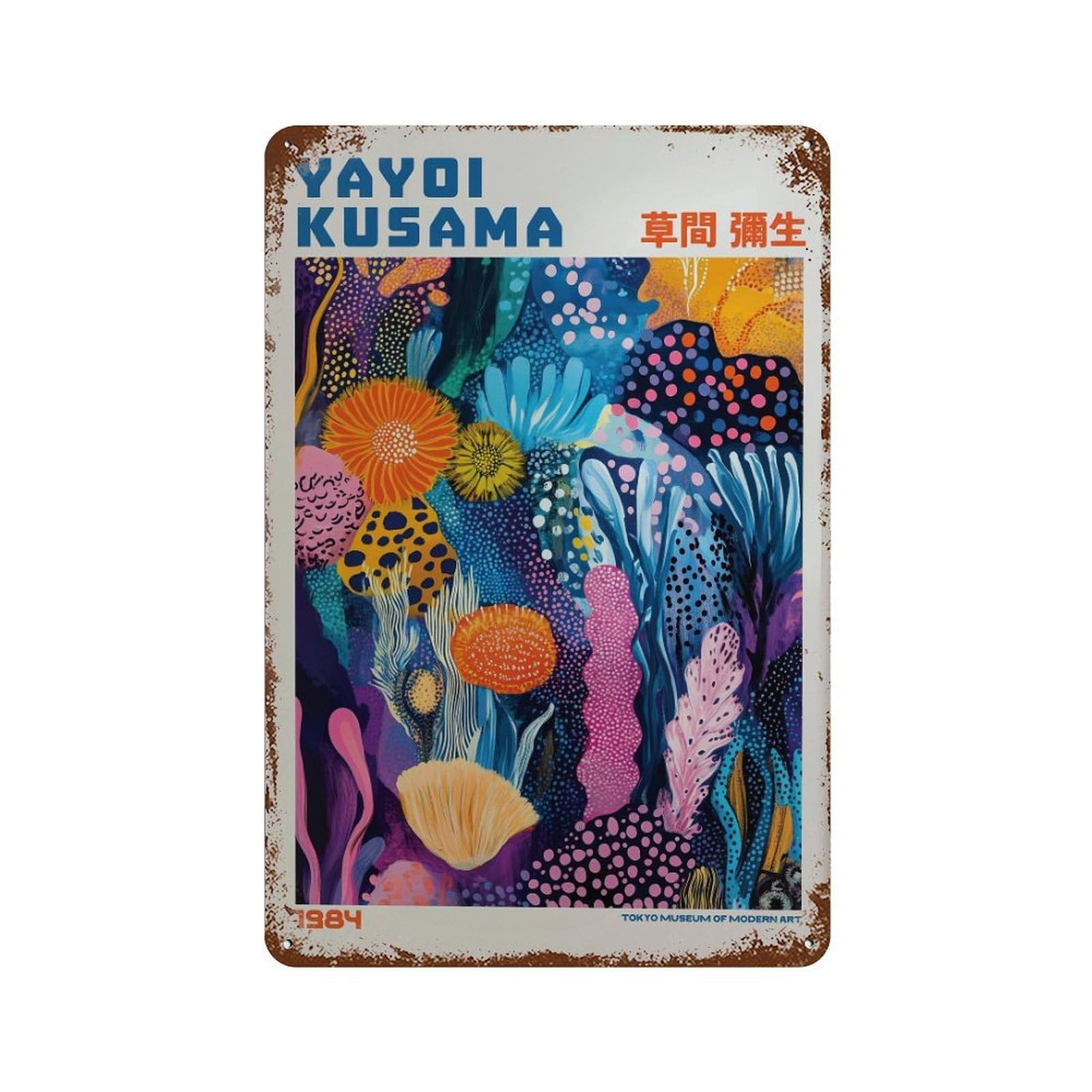 xiaoxiaoshen Yayoi Kusama Modern Maximalist Exhibition Livingroom. Japandi1 Wall Decor Art Metal Tin Poster Modern Home Decor Art Home Bar Shop Decorations Vintage Sign 30x20cm