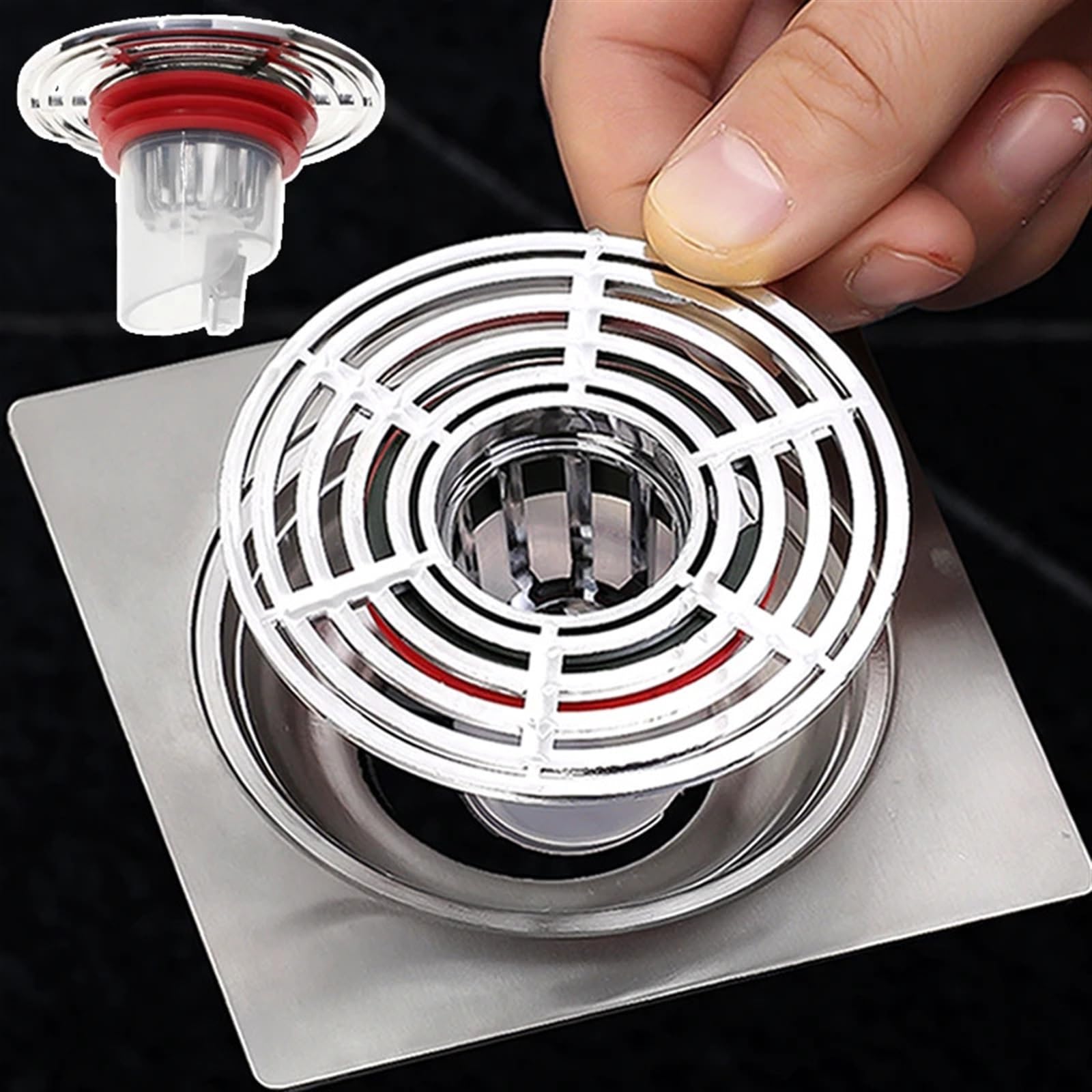 Scarico Doccia Antiodore In Acciaio Inox – Nucleo A Chiusura Automatica – Facile Installazione – Adatto A Diametri 32-43mm