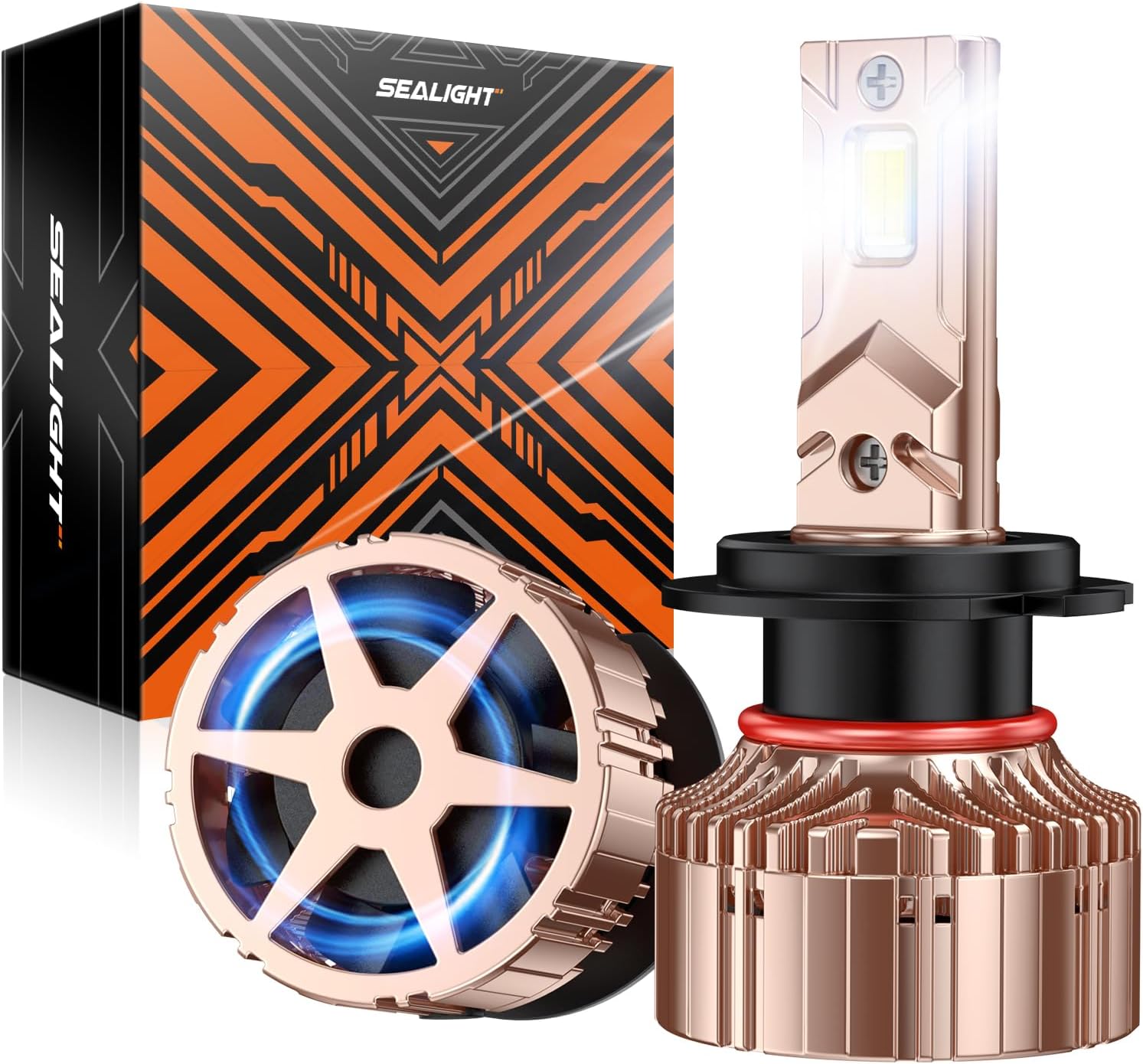 SEALIGHT High Power H7 LED Bulbs, 900% Brighter 1:1 Design H7 Light Bulbs, 40000 Lumens, 6000K Daylight White, Plug and Play with CANBUS Ready, Pack of 2