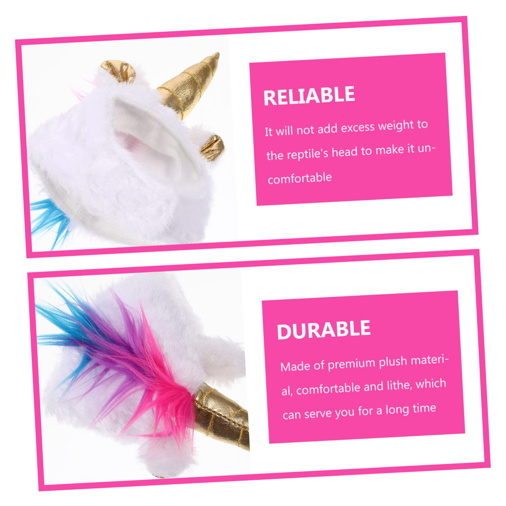 Mipcase 4pezzi Cappello Plush Per Animali Domestici Accessorio Per Rettile Forma Di Unicorno Per Festività e Foto Di Compleanno